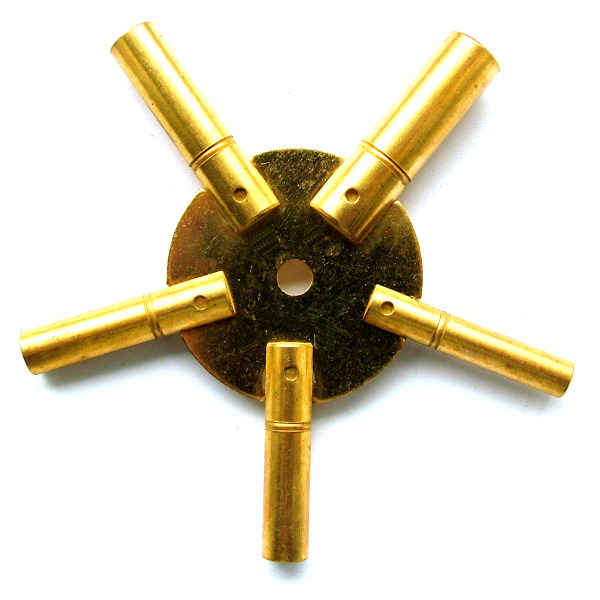 Pair Brass Star Clock Winding Keys Imperial Sizes eBay